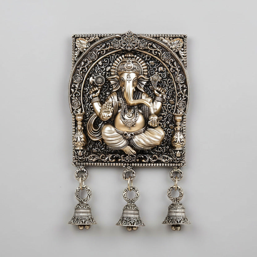 Ashtadhatu Chaturbhuj Ganesh Door Hanging Bells