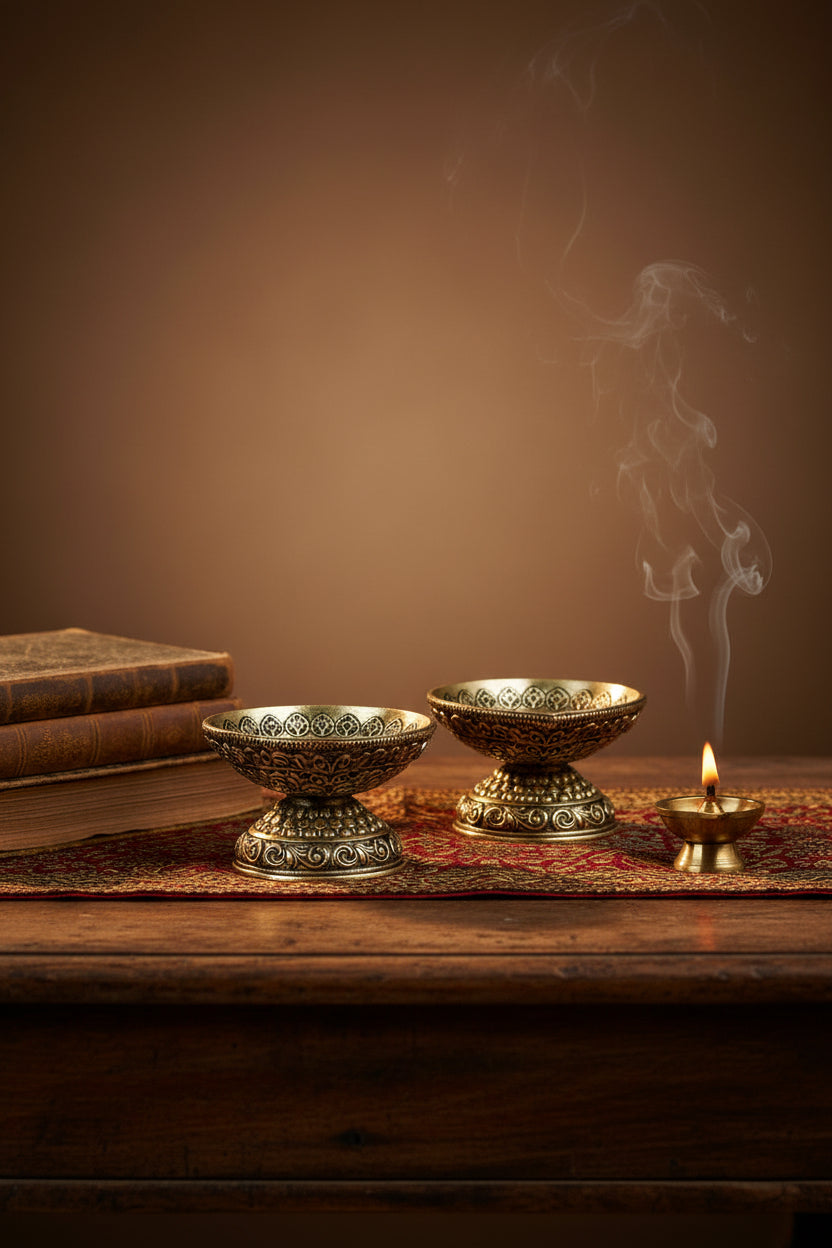Ashtadhatu Designer Diya Set of 2 