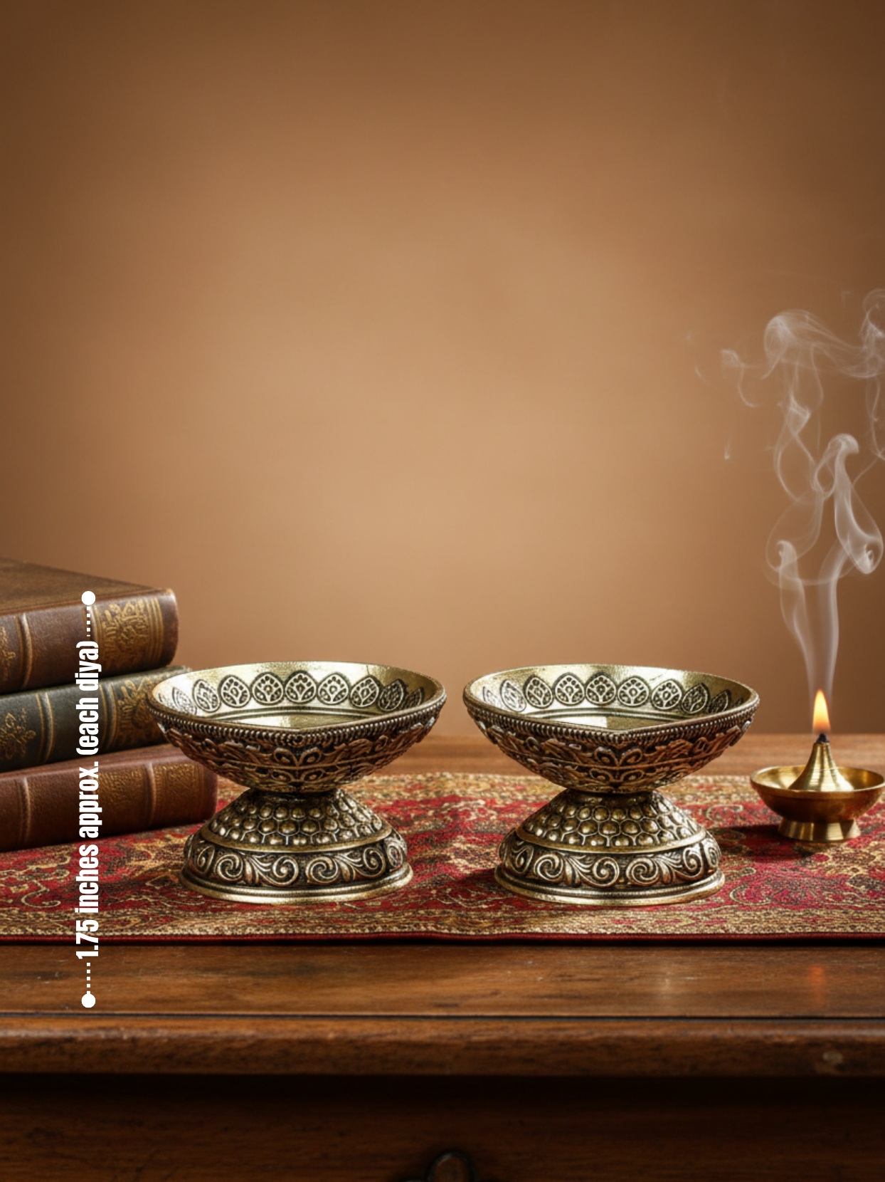 Ashtadhatu Designer Diya Set of 2 Decorative Puja Diya for Home and Gifting