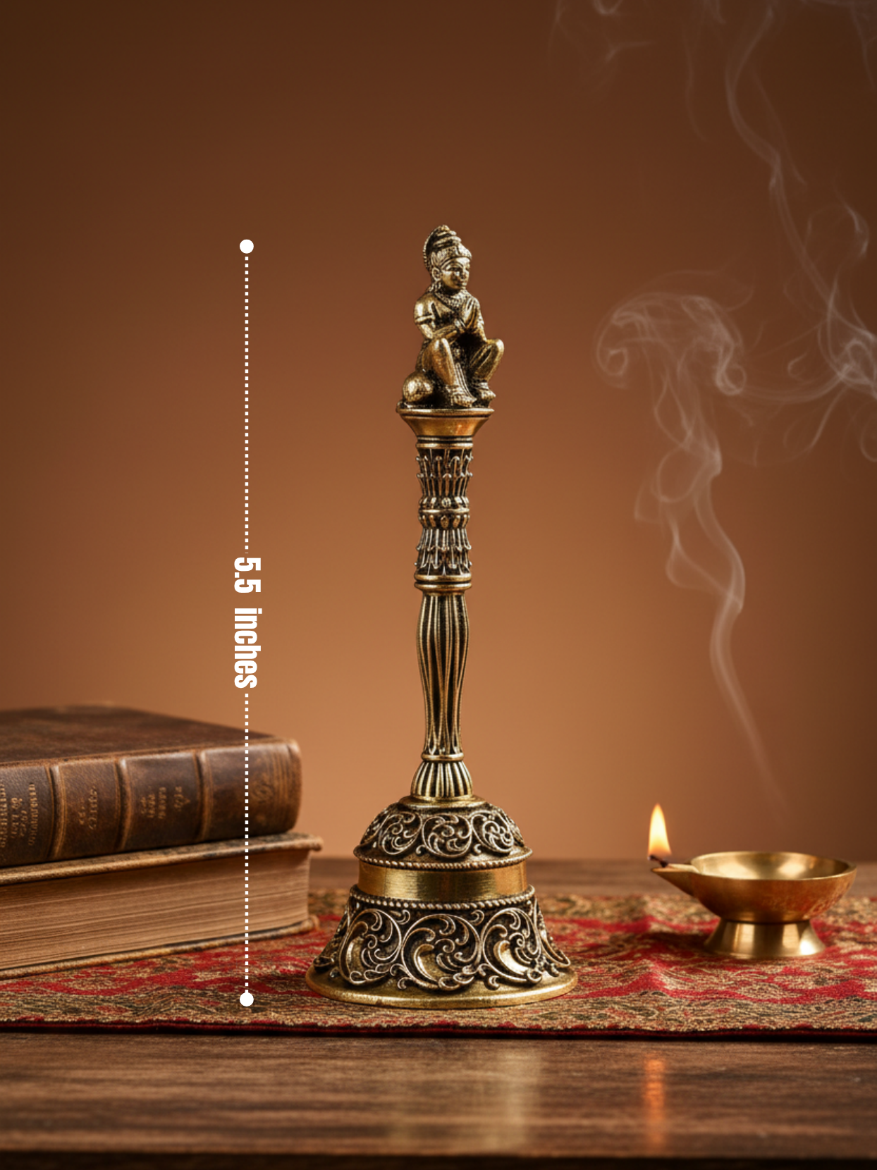 Ashtadhatu Hanuman Puja Ghanti Sacred Bell for Pooja and Home Mandir