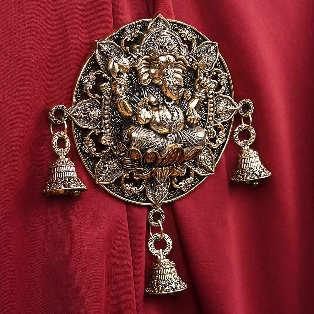 Ashtadhatu Kamal Ganesh Door Hanging Bells