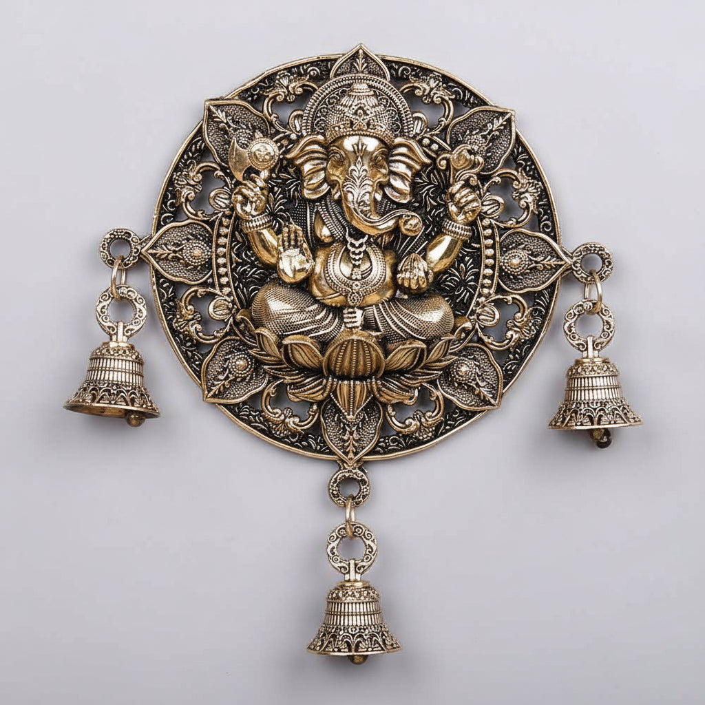  Ashtadhatu Kamal Ganesh Door Hanging Bells