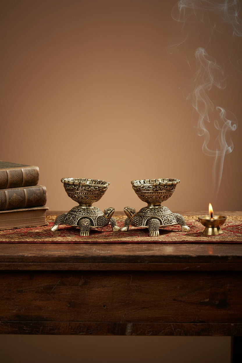 Ashtadhatu Kurma Diya Set of 2