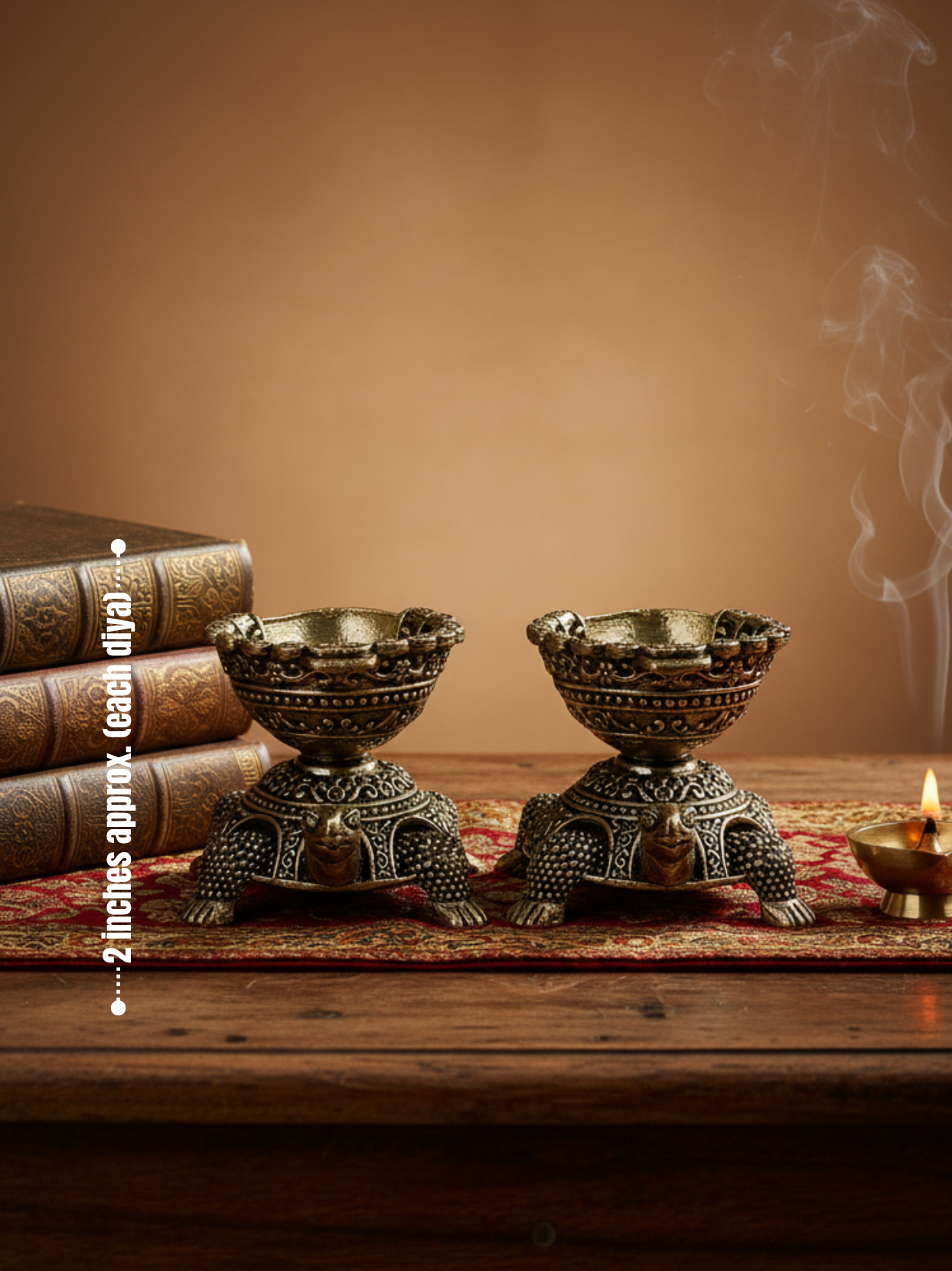 Ashtadhatu Kurma Diya Set of 2 Sacred Tortoise Puja Diya