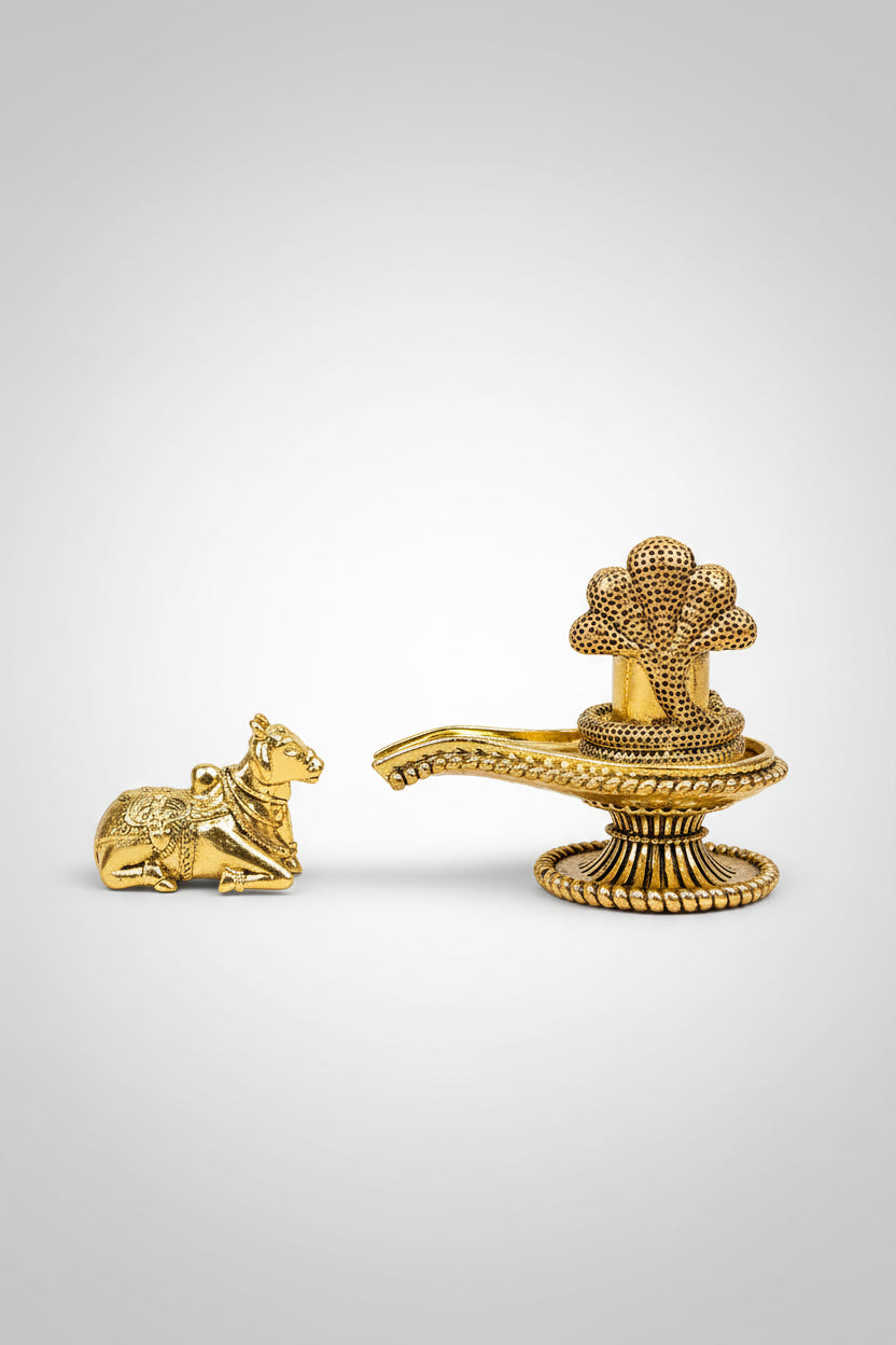 Ashtadhatu Shivling Nandi Set – Medium - ManiMonk