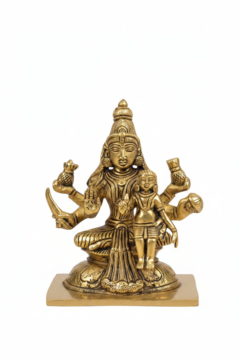 Ashtalakshmi Brass Idol Set of 8 Complete 5.2 Inch Handcrafted Eight Forms of Goddess Lakshmi for Home Temple Puja