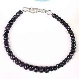 Blue Sapphire Faceted Bracelet (Button Shaped)-54 Carats