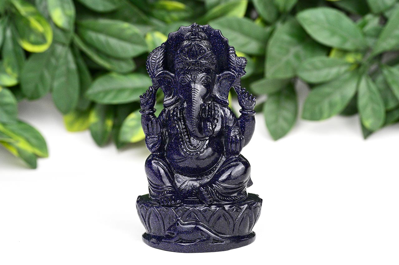 Blue Sunstone Ganesha Idol - 865 gms