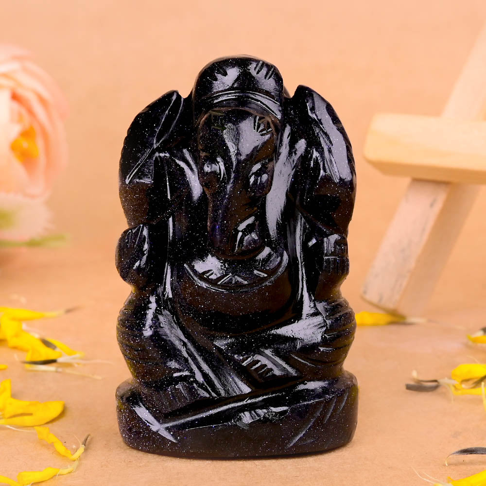 Blue Sunstone Ganesha Idol - 70 gms