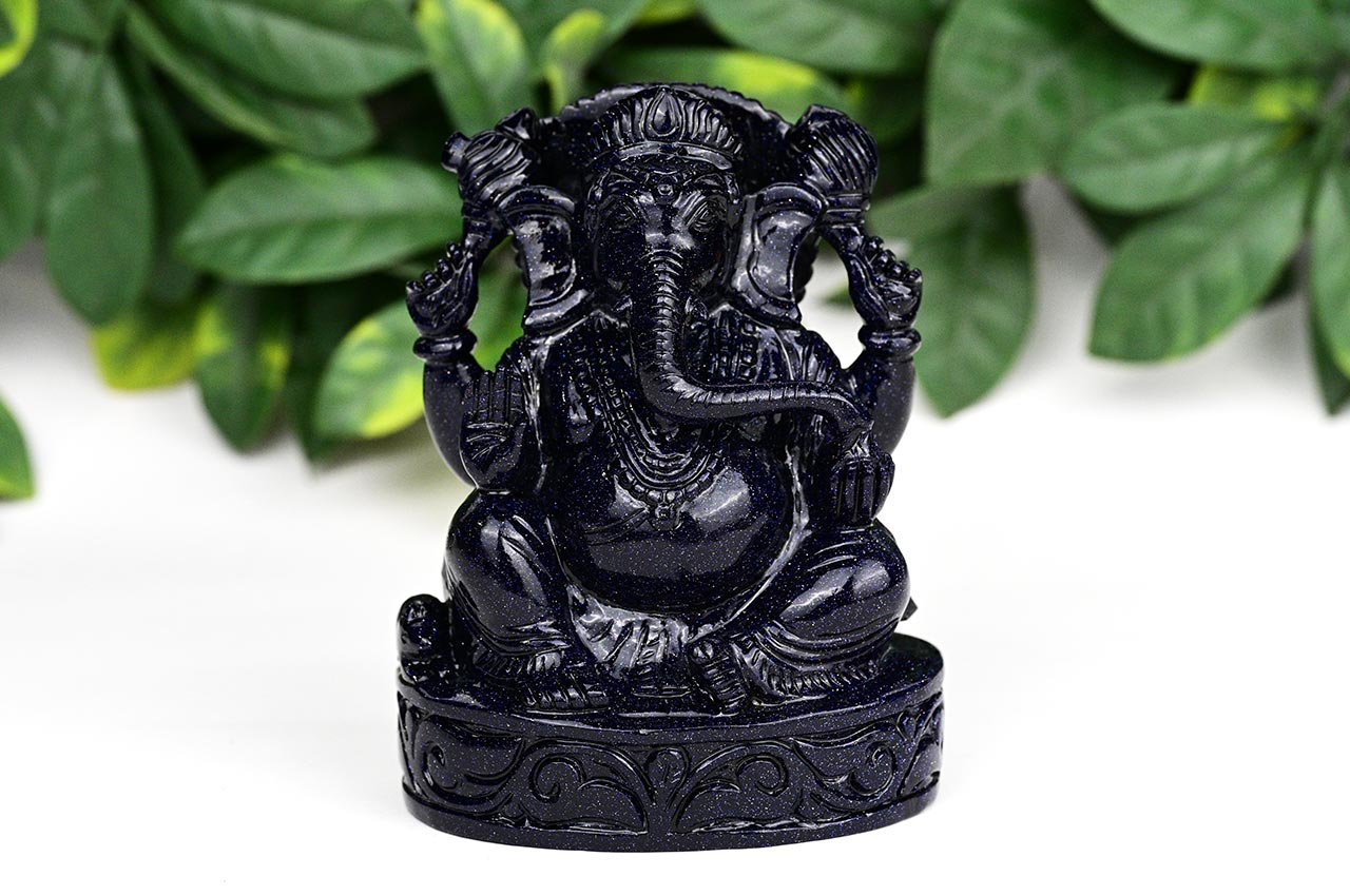 Blue Sunstone Ganesha Idol - 982 gms