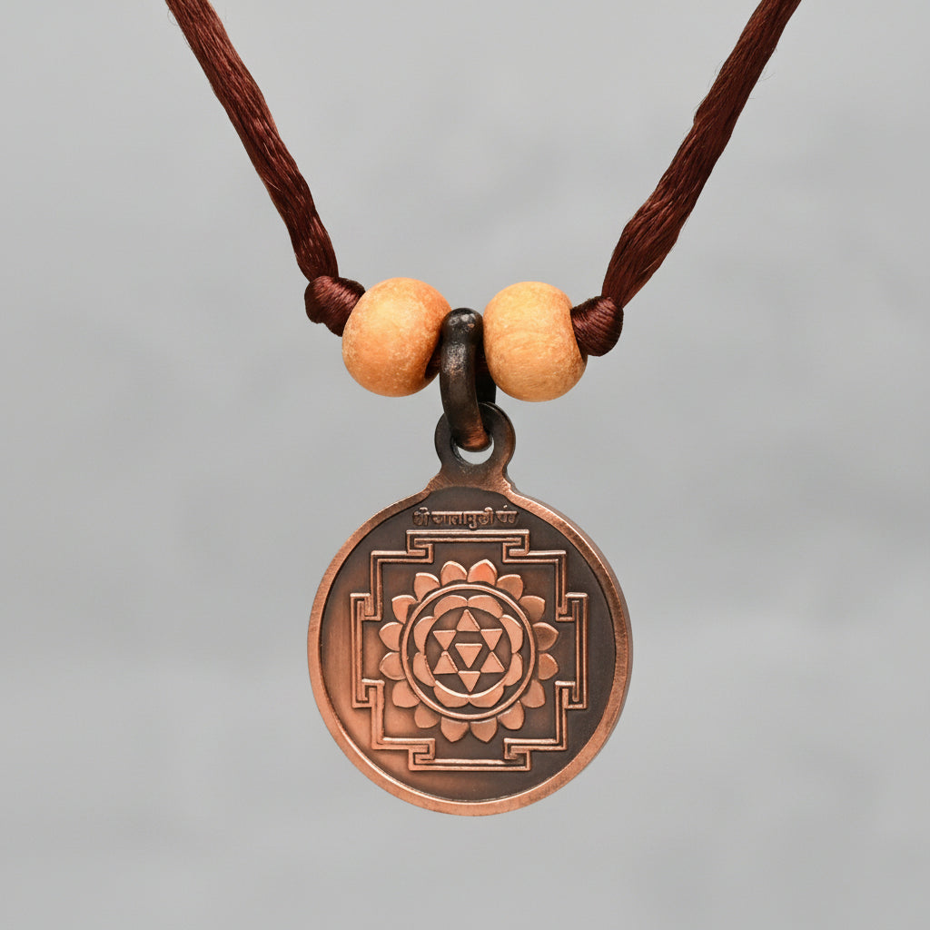 Baglamukhi Yantra Copper Locket-Small-With Thread