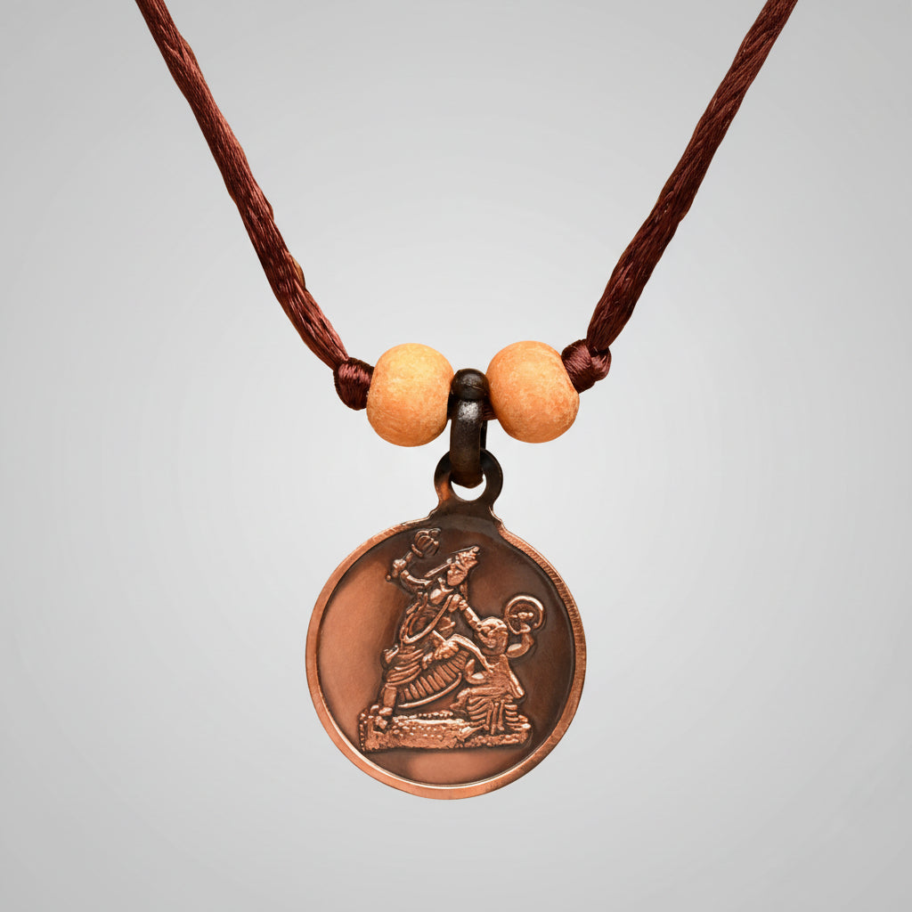 Baglamukhi Yantra Copper Locket-Small-With Thread