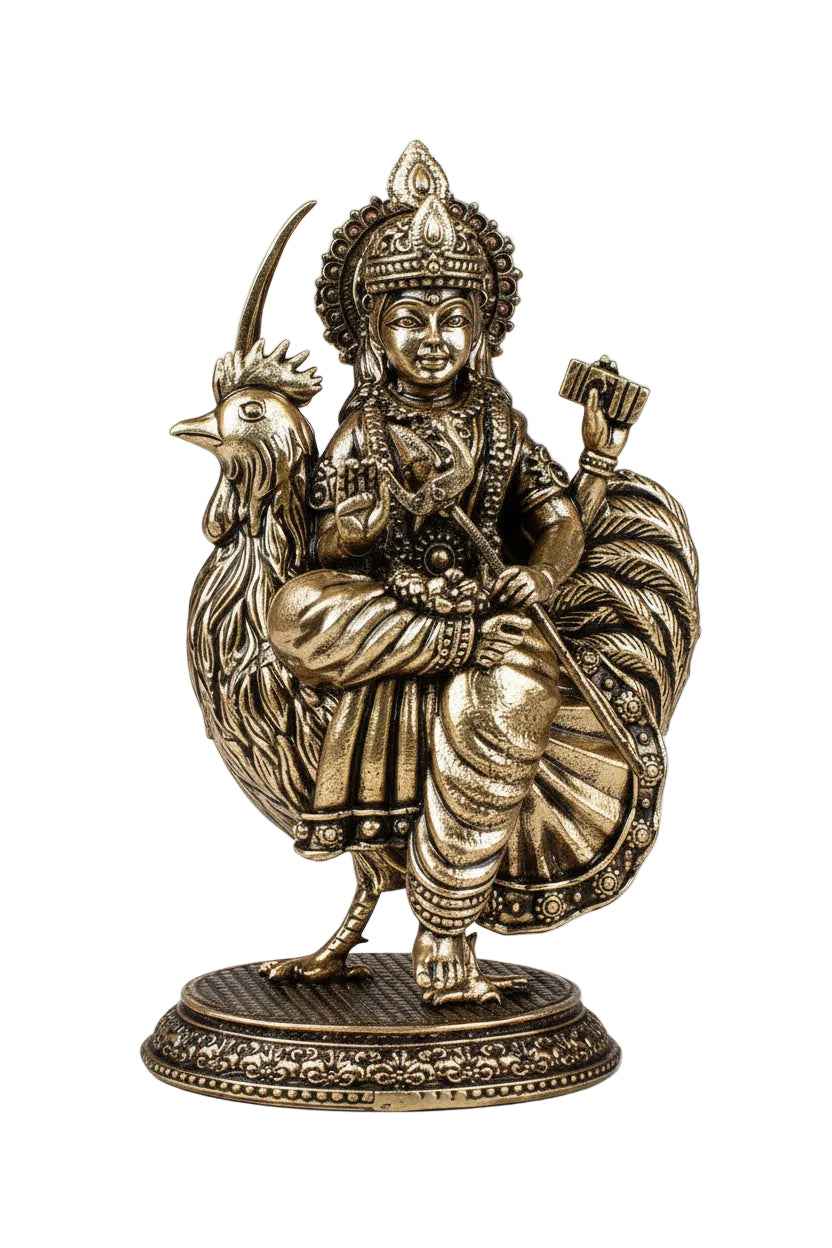 Bahuchar Mata Ashtadhatu Idol - Energised Bahucharaji Murti for Home Mandir - ManiMonk
