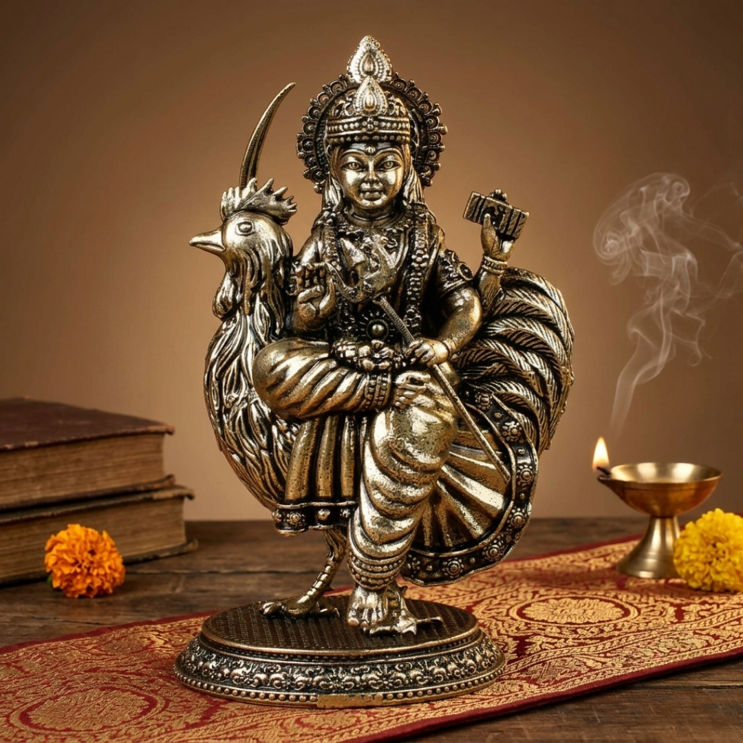 Bahuchar Mata Ashtadhatu Idol - Energised Bahucharaji Murti for Home Mandir - ManiMonk