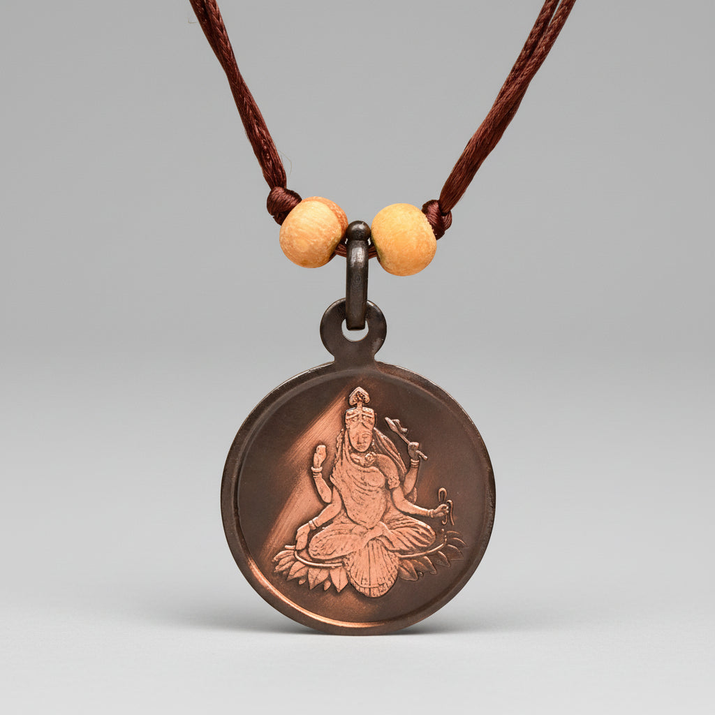 Bhuvneshwari Yantra Copper Locket-Large-With Thread