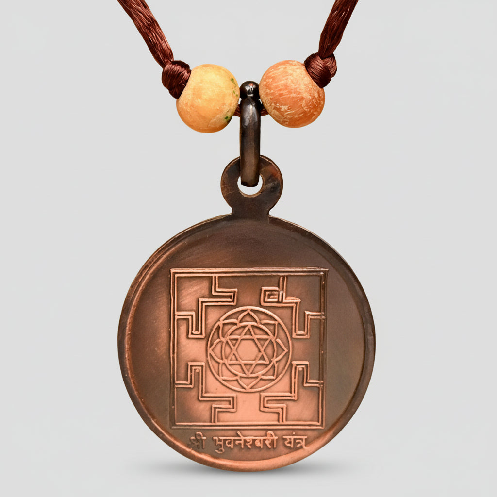 Bhuvneshwari Yantra Copper Locket-Small-With Thread