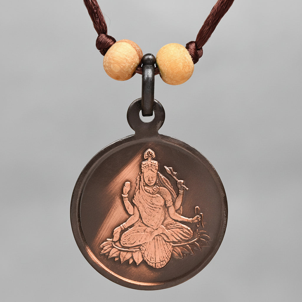 Bhuvneshwari Yantra Copper Locket-Small-With Thread