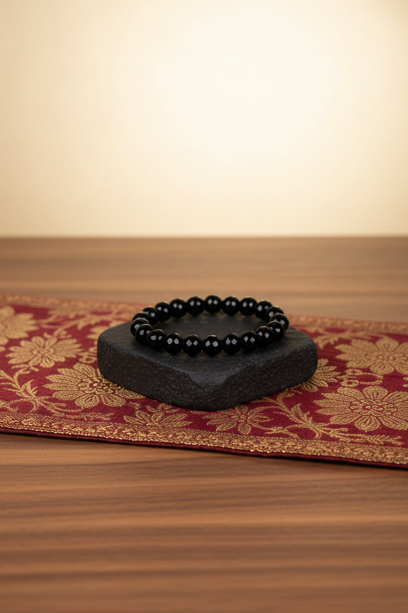 Natural Faceted Black Jade Buddha Charm Bracelet | Healing & Meditation Gemstone Bracelet