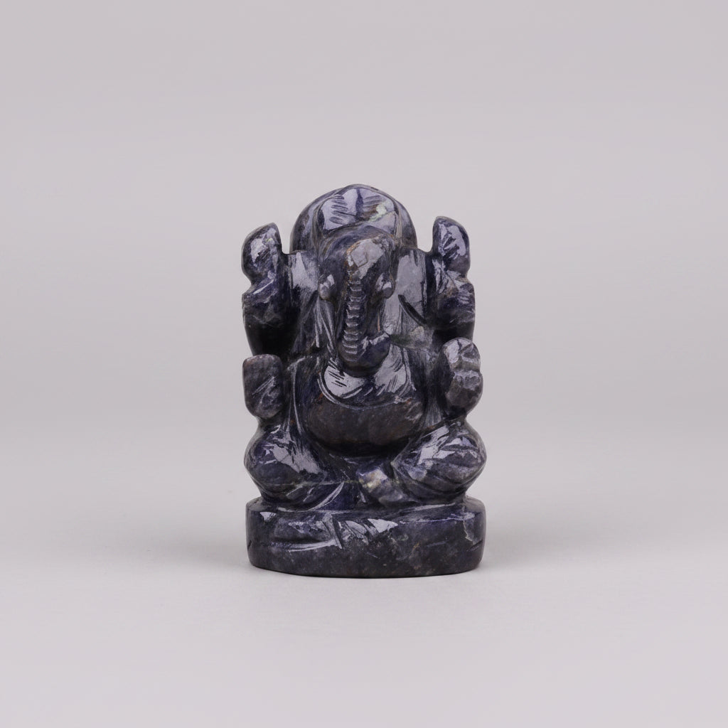 Blue Jade Ganesha Idol – 141 Gms | Sacred Stone Sculpture - ManiMonk