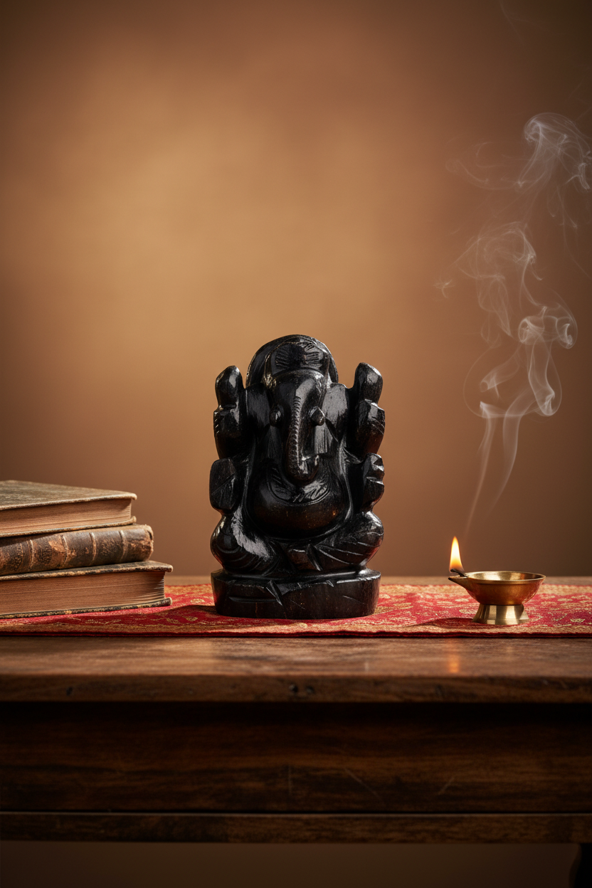 Blue Jade Ganesha Idol | 169 Gms | Hand-Carved Sacred Stone Statue - ManiMonk