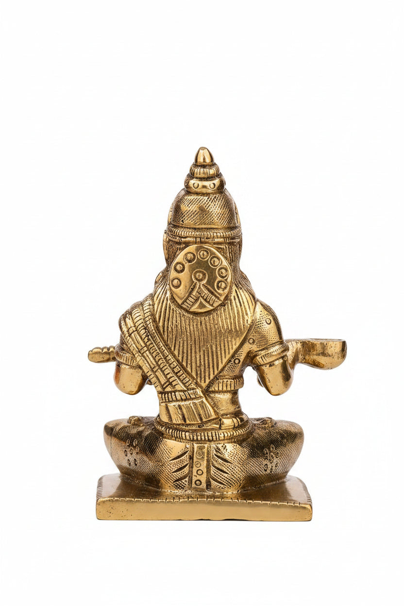 Brass Annapurna Devi Idol 4 Inch Handcrafted Antique Finish for Home Temple Pooja Room - ManiMonk