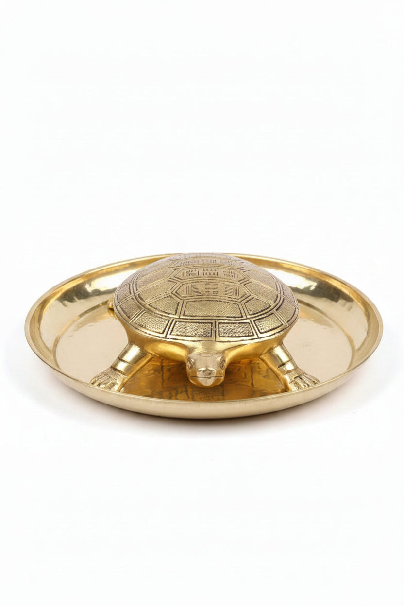 Brass Kurma Avatar Idol with Brass Plate - ManiMonk