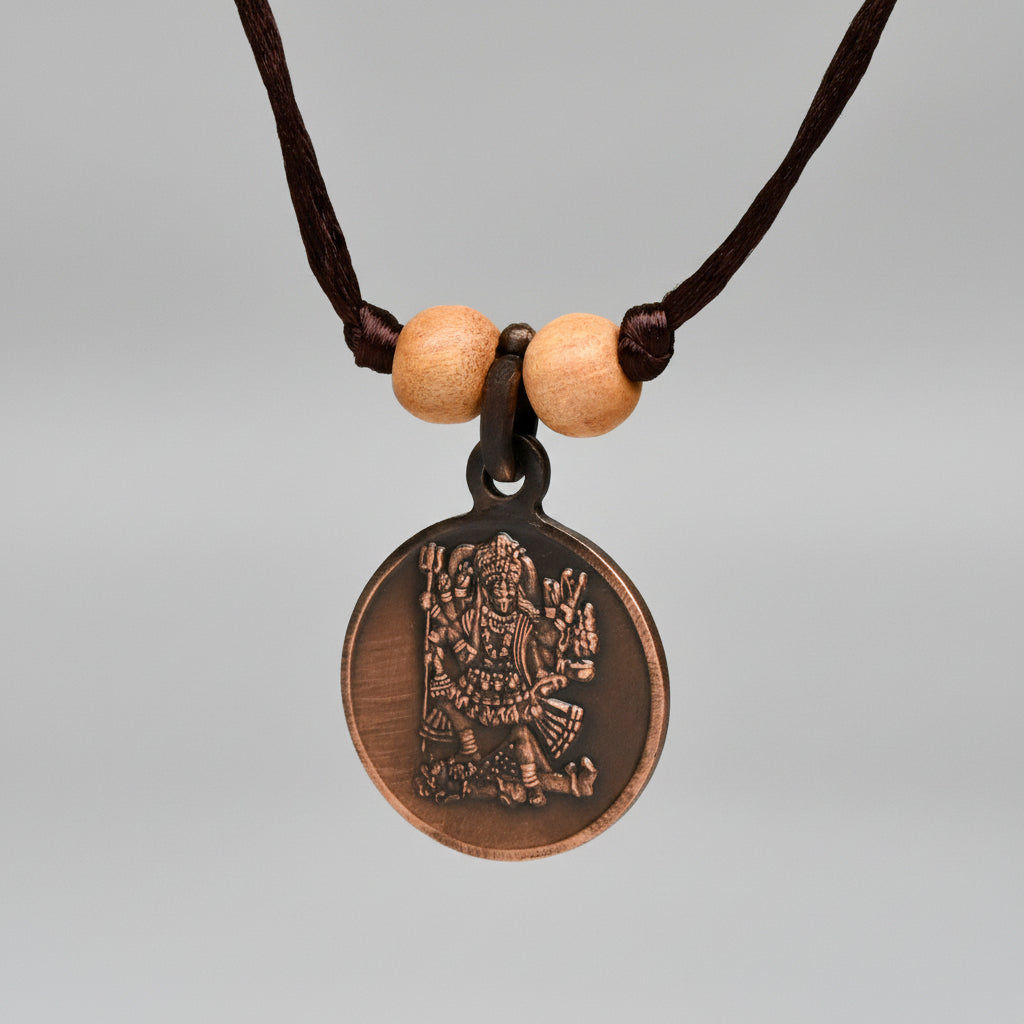 Mahakali Yantra Copper Locket-Large-With Thread