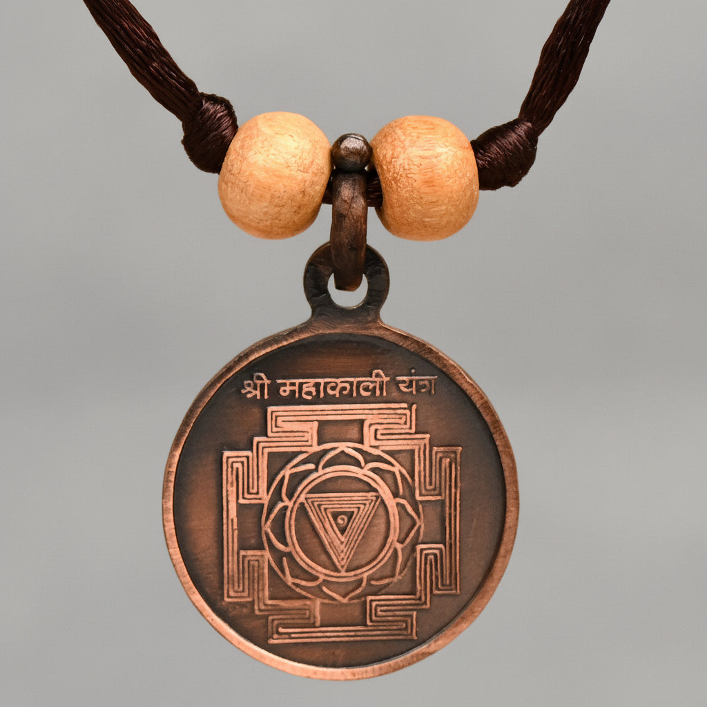 Mahakali Yantra Copper Locket-Large-With Thread