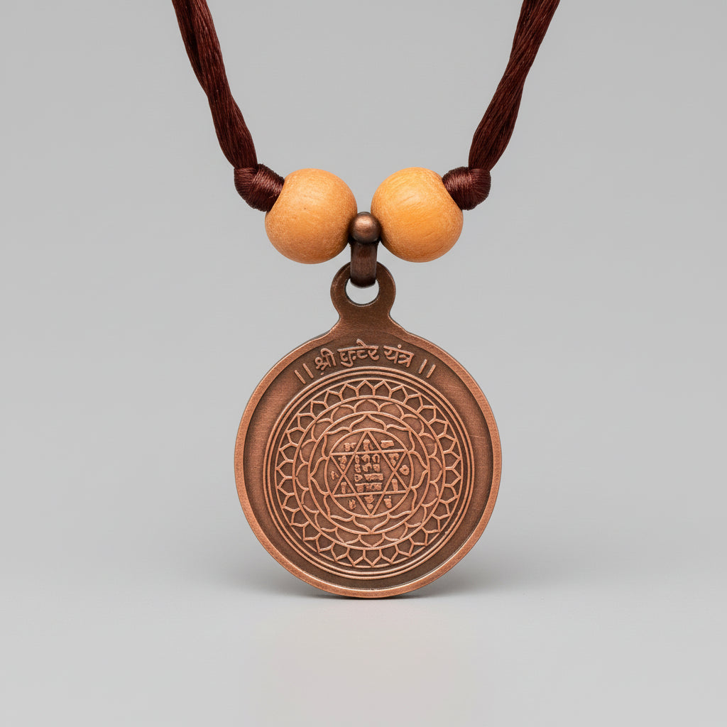 Kuber Yantra Copper Locket-Large-With Thread