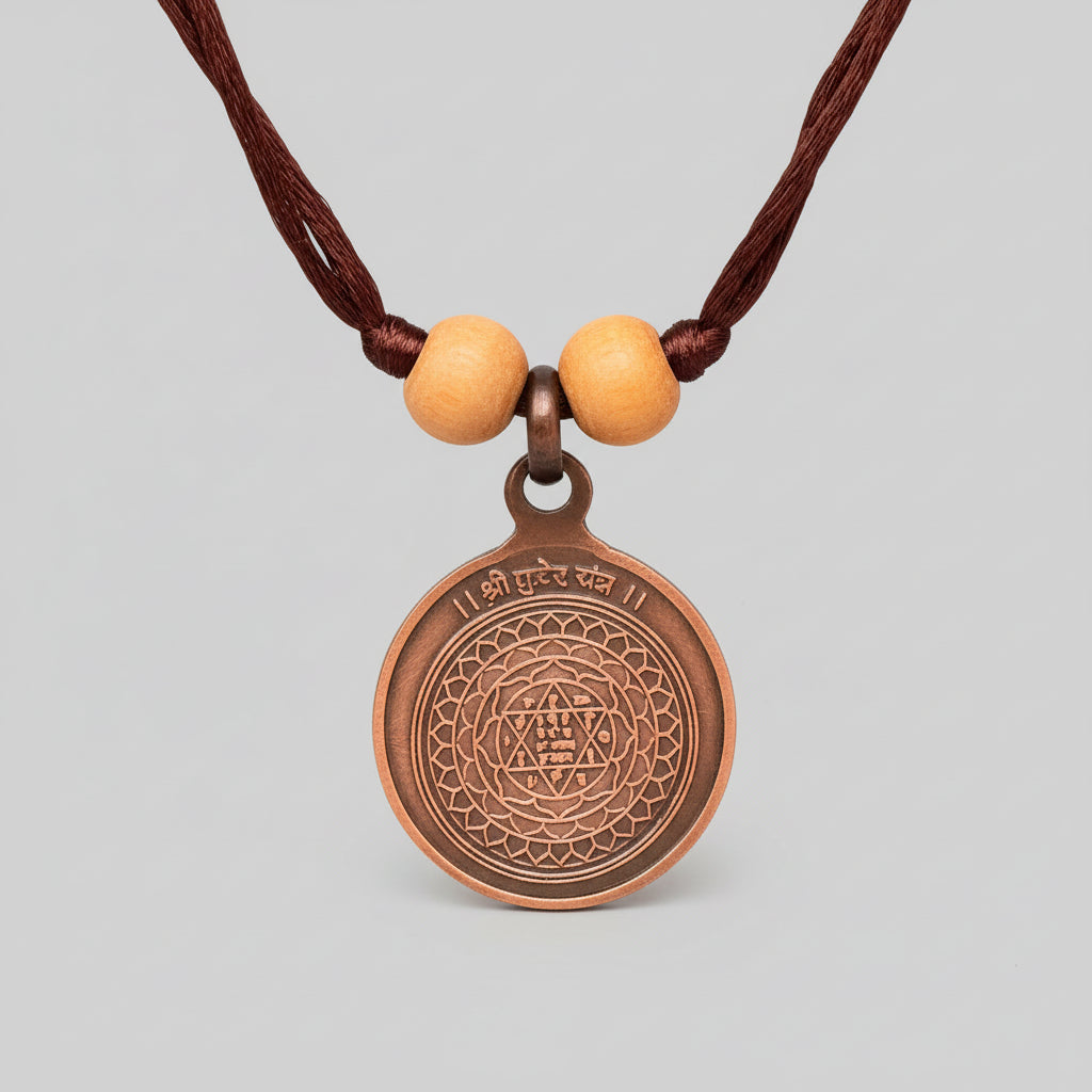 Kuber Yantra Copper Locket-Small-With Thread