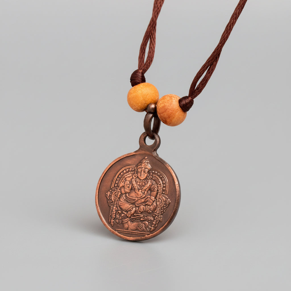 Kuber Yantra Copper Locket-Large-With Thread