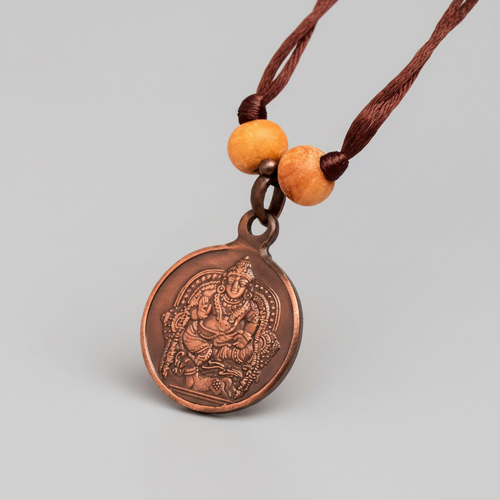 Kuber Yantra Copper Locket-Small-With Thread