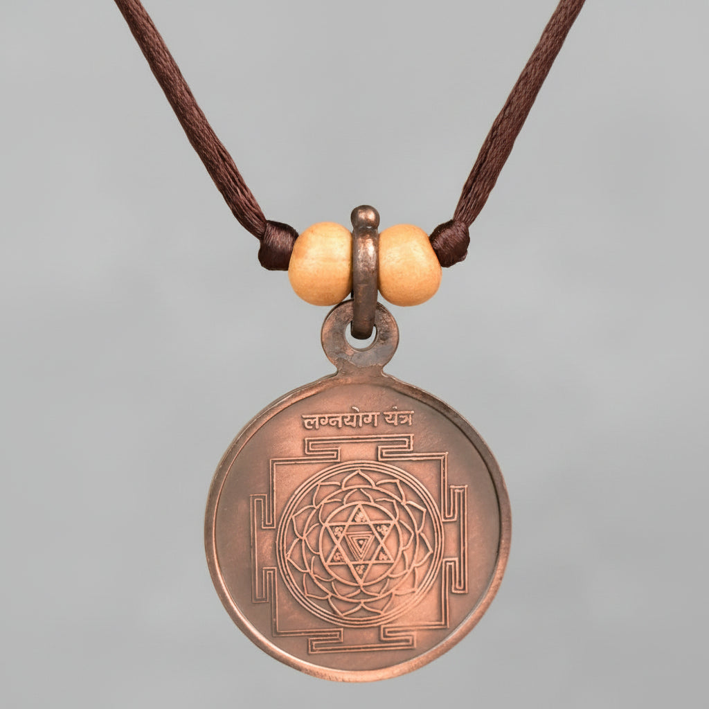 Lagna Yog Yantra Locket Copper-Small-With Thread