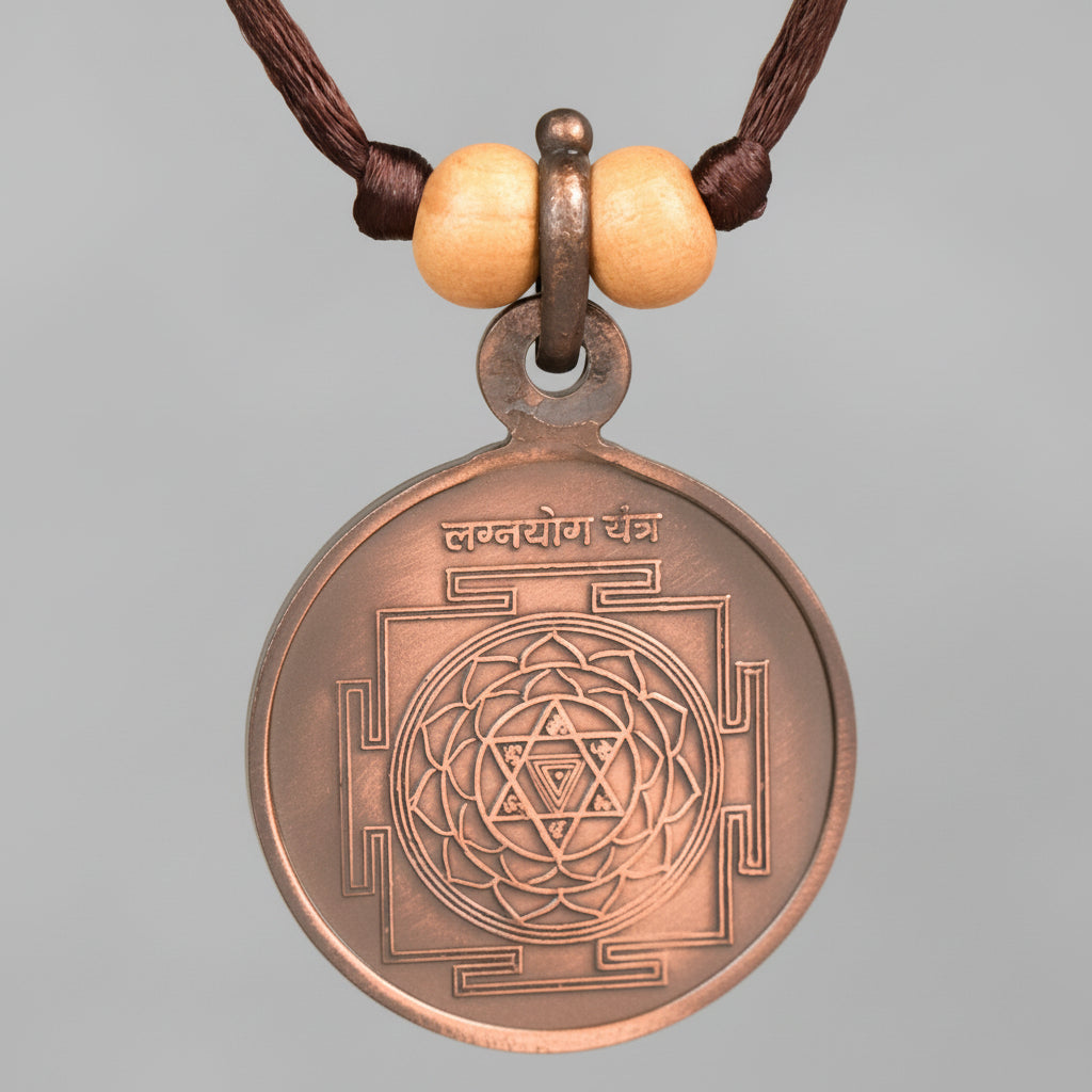 Lagna Yog Yantra Locket Copper-Large-With Thread