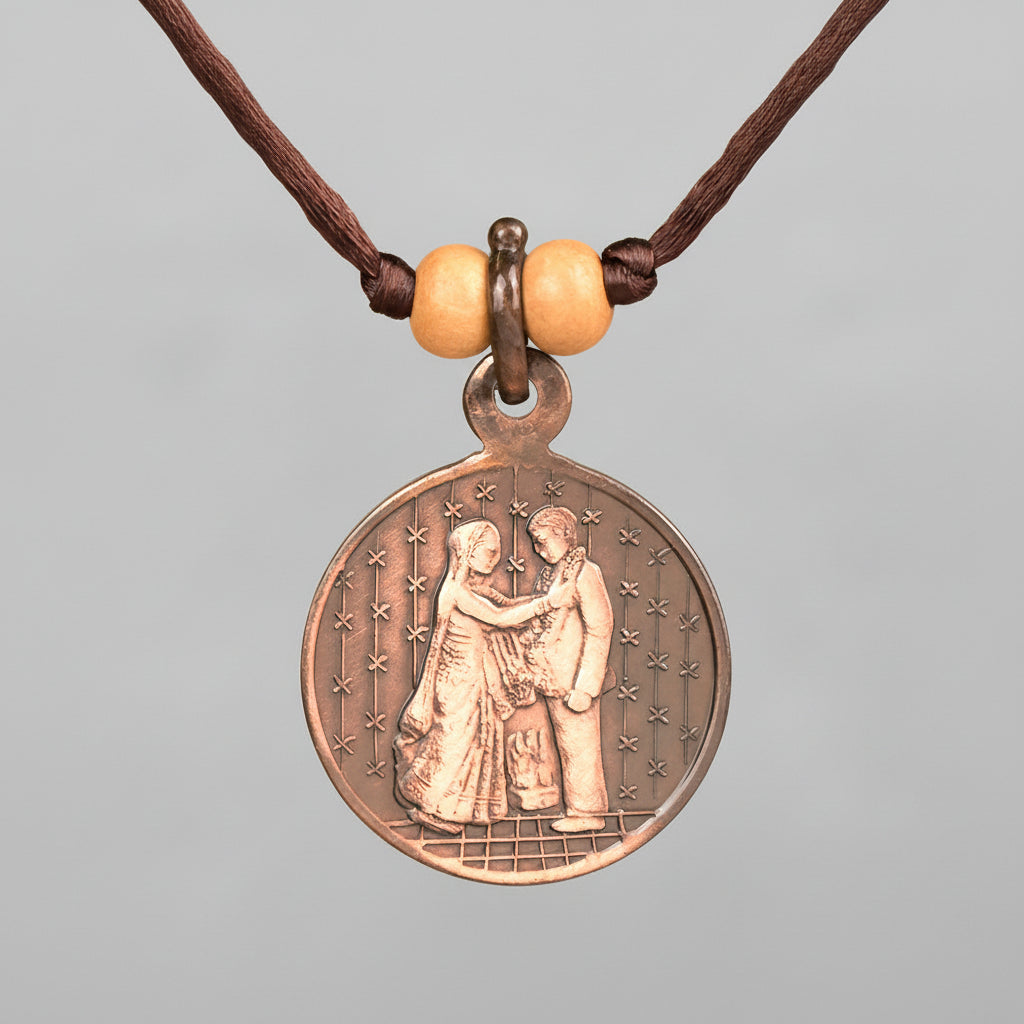 Lagna Yog Yantra Locket Copper-Large-With Thread