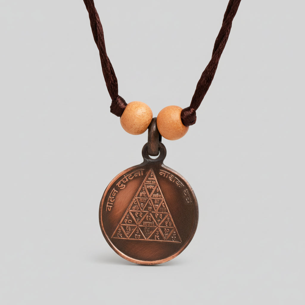 Vaahan Durghatna Nashak Yantra Copper Locket-Large-With Thread