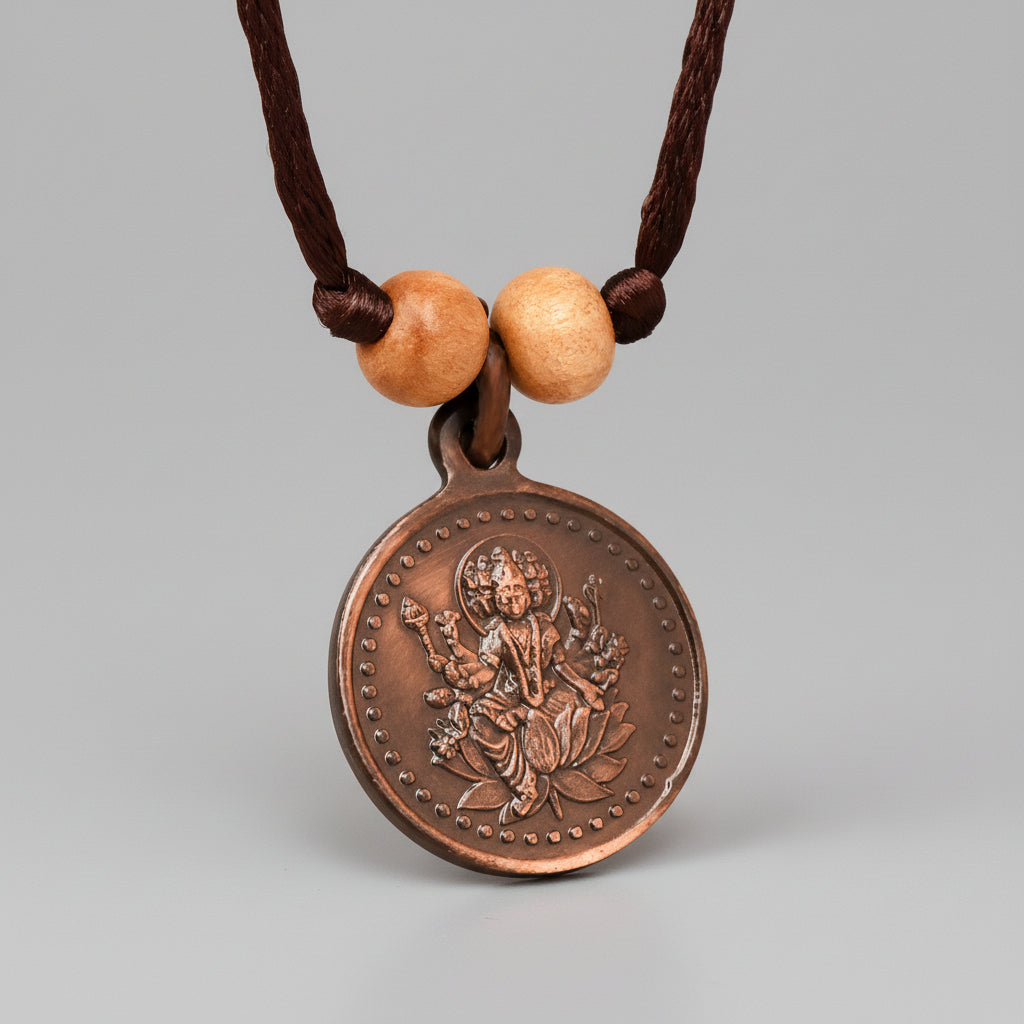 Shree Gayatri Yantra Copper Locket-Large-With Thread