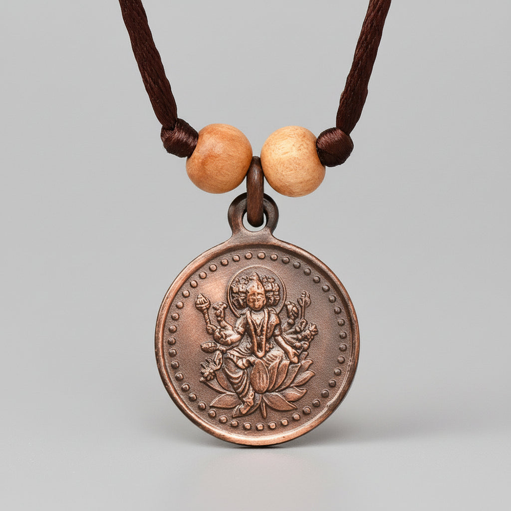 Shree Gayatri Yantra Copper Locket-Small-With Thread