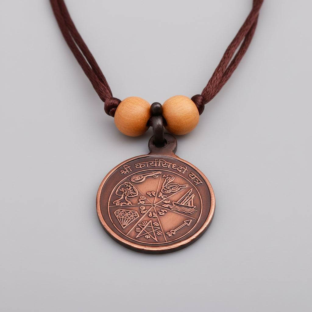 Shree Karya Siddhi Yantra Copper Locket-Small-With Thread
