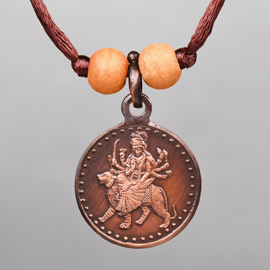 Shree Durga Bisa Yantra Copper Locket-Small-With Thread