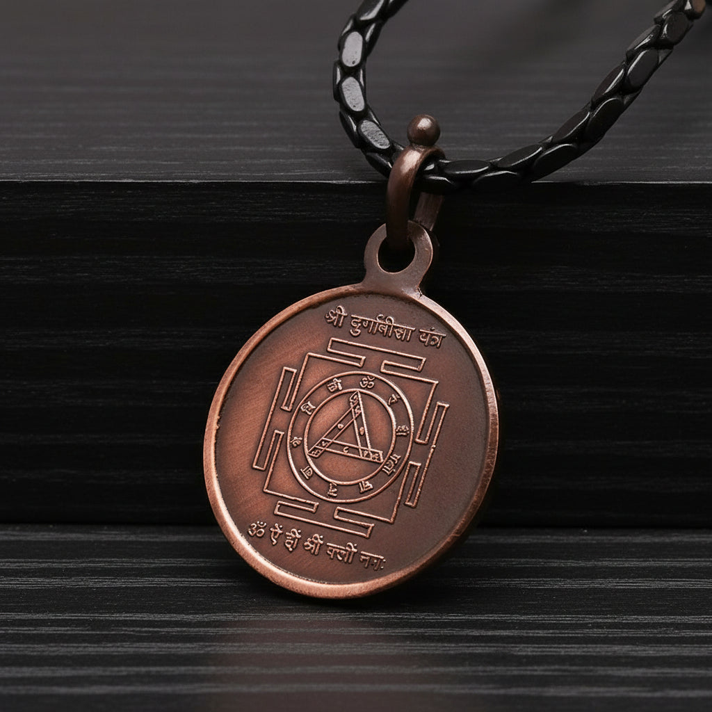 Shree Durga Bisa Yantra Copper Locket-Small-With Copper Chain