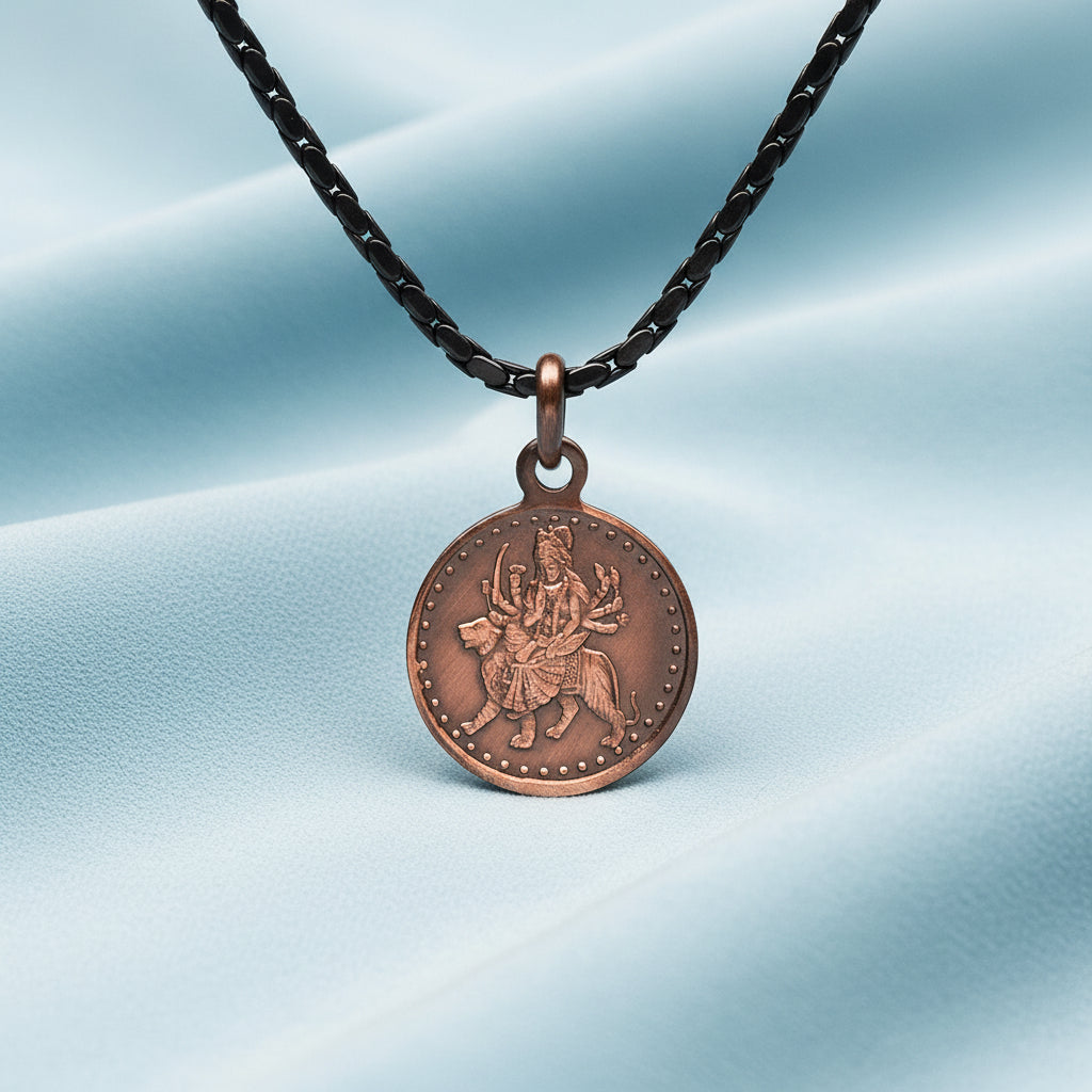 Shree Durga Bisa Yantra Copper Locket-Small-With Copper Chain