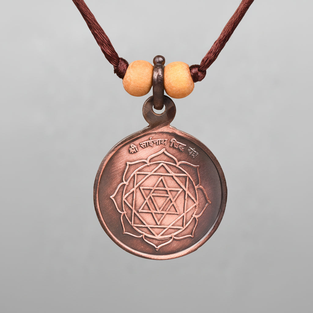 Shree Sainath Siddh Yantra Copper Locket-Large-With Thread