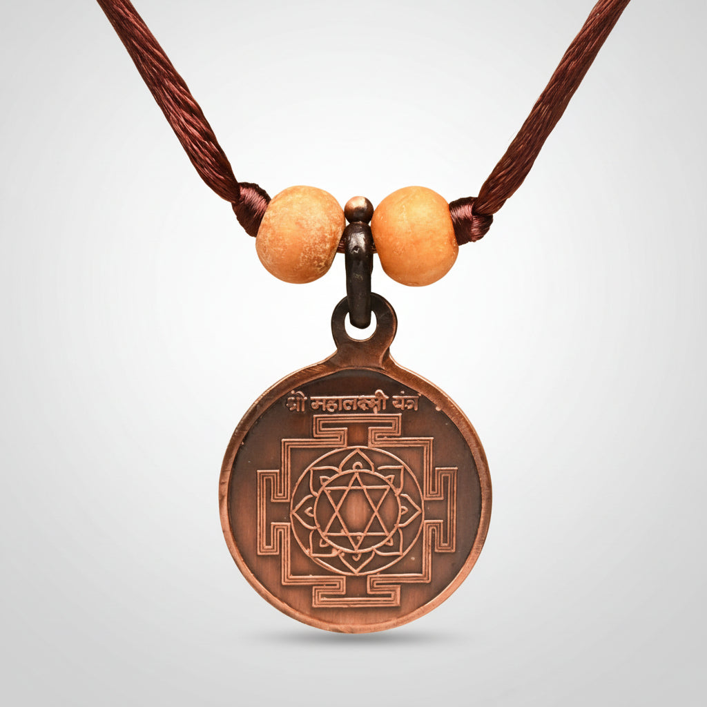 Shree Mahalaxmi Yantra Copper Locket-Large-With Thread
