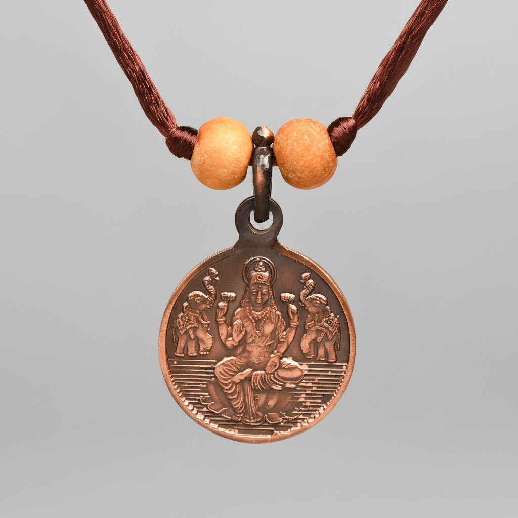 Shree Mahalaxmi Yantra Copper Locket-Large-With Thread