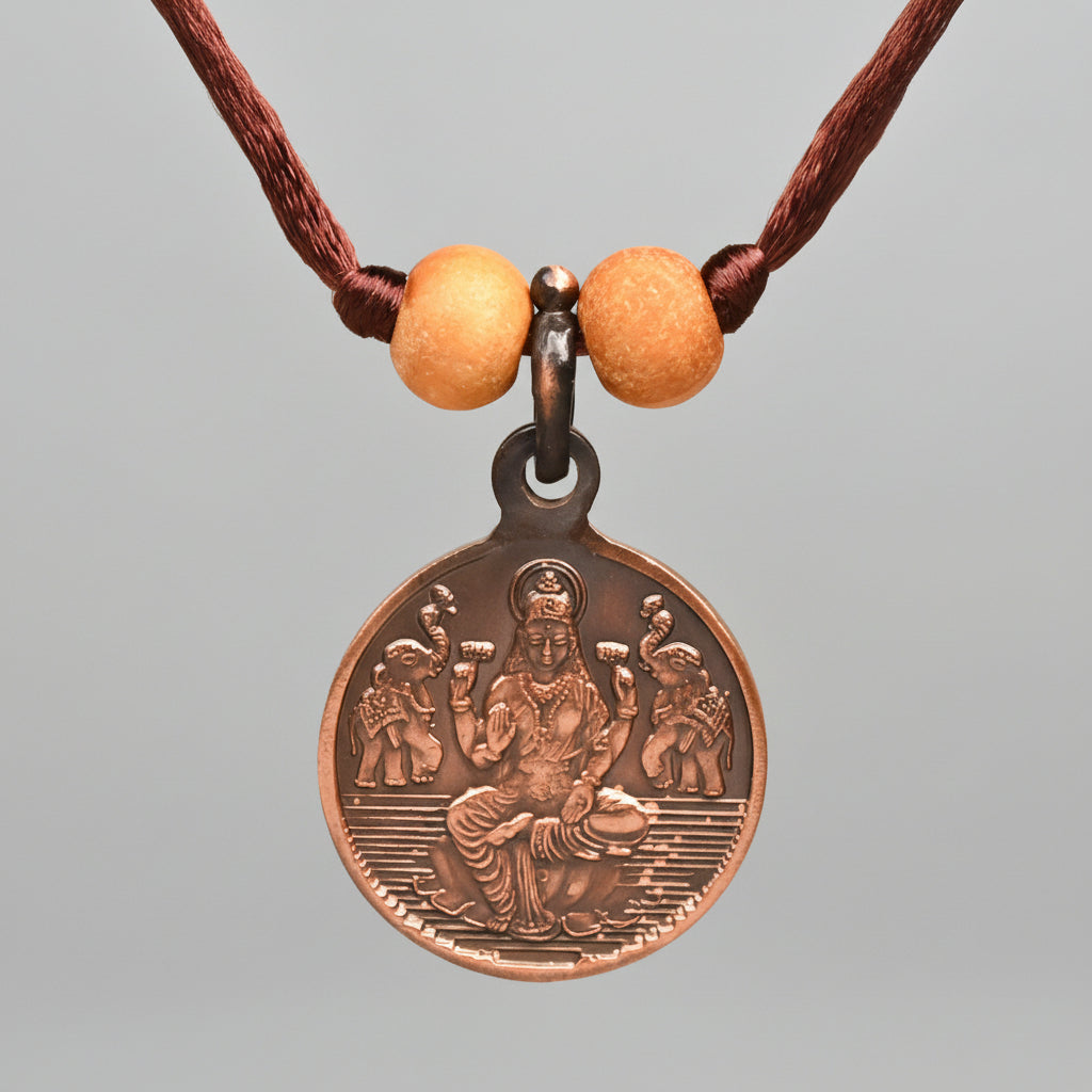 Shree Mahalaxmi Yantra Copper Locket-Small-With Thread