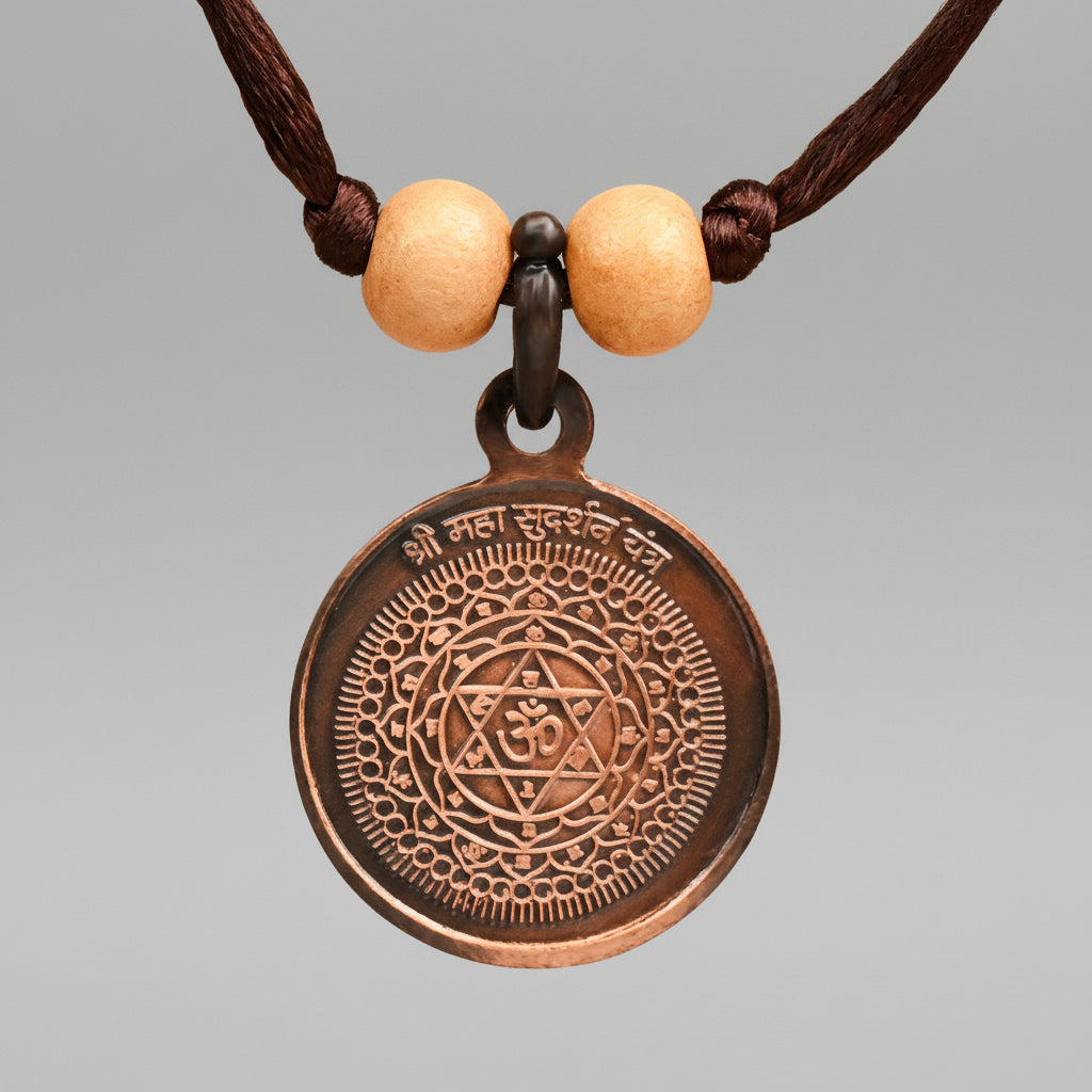 Mahasudarshan Yantra Locket Copper-Large-With Thread