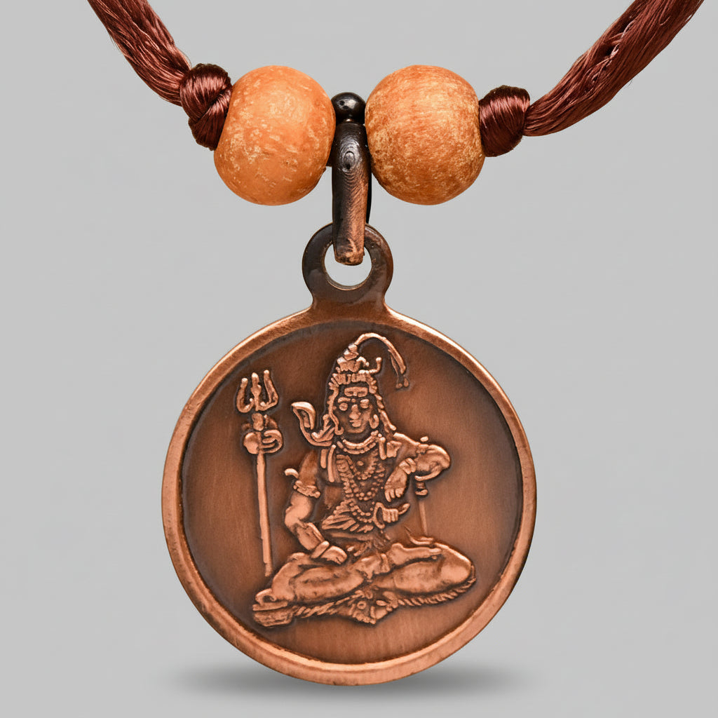 Mahamrityunjaya Yantra Locket Copper-Small-With Thread