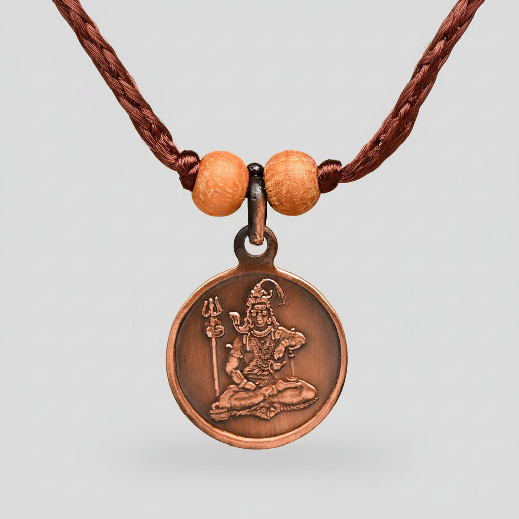 Mahamrityunjaya Yantra Locket Copper-Large-With Thread