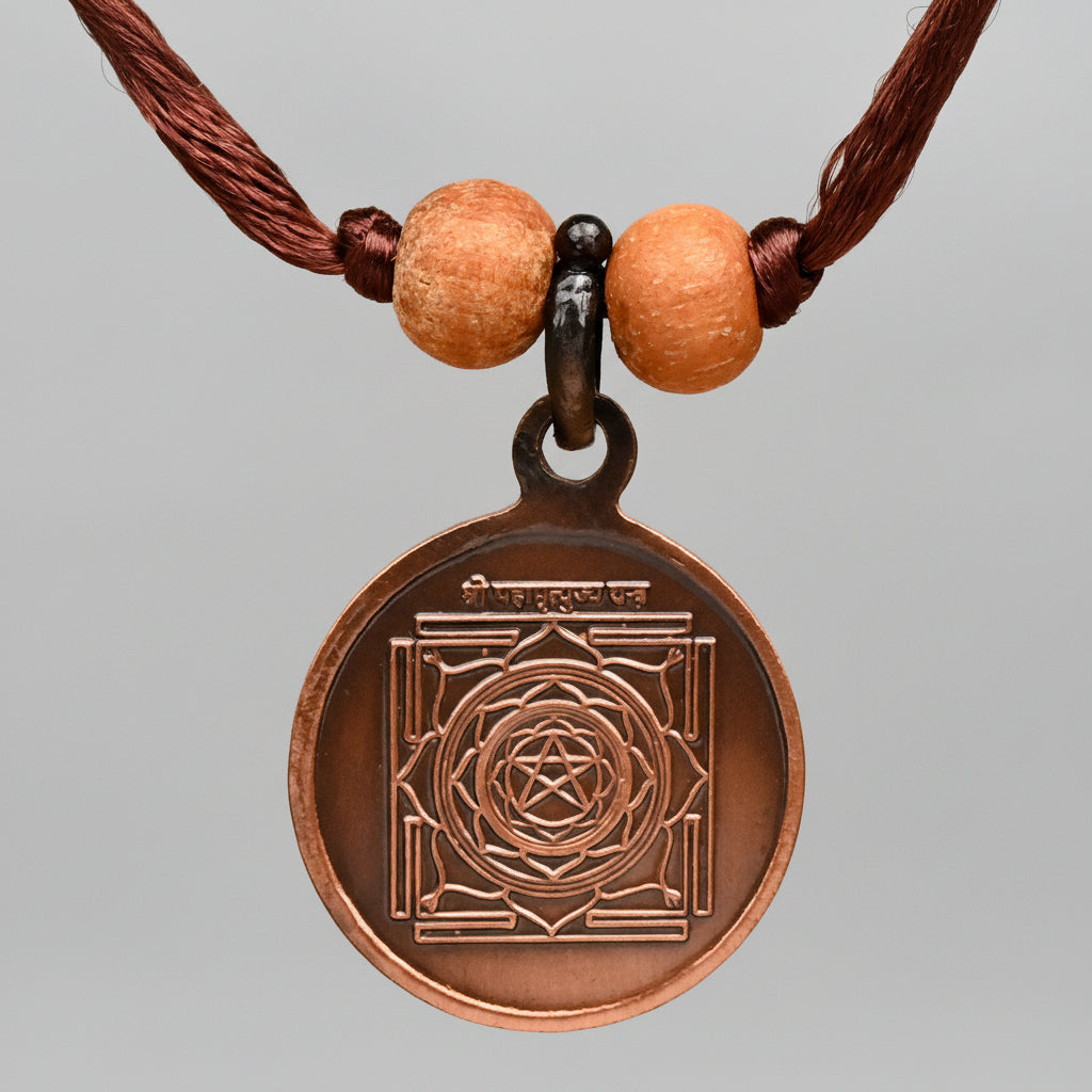 Mahamrityunjaya Yantra Locket Copper-Large-With Thread